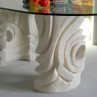 Petra mesa ovalada con Furias de cristal de diseño moderno Viadurini