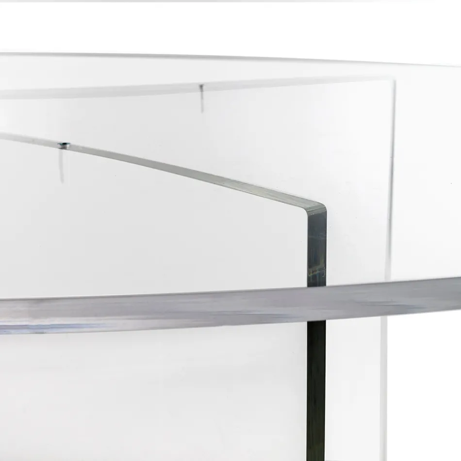Mesa ovalada de plexiglás transparente fabricada en Italia - Gabriela Viadurini