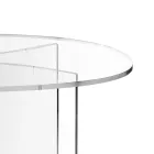 Mesa ovalada de plexiglás transparente fabricada en Italia - Gabriela Viadurini
