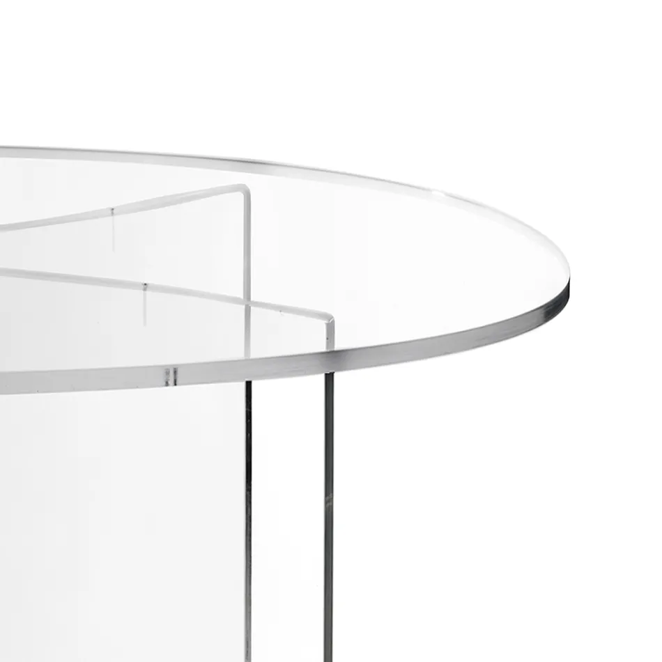 Mesa ovalada de plexiglás transparente fabricada en Italia - Gabriela Viadurini
