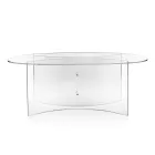 Mesa ovalada de plexiglás transparente fabricada en Italia - Gabriela Viadurini