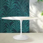 Mesa ovalada Tulip de Saarinen, 74 cm de altura, en cerámica Florim Calacatta Gold Gloss - Scarlet Viadurini