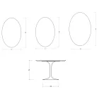 Mesa ovalada Tulip Saarinen de 74 cm de altura en cerámica Florim Statuario mate - Escarlata Viadurini