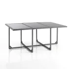 Mesa interior y exterior con 6 sillas con respaldo reclinable y 4 pufs - Venir Viadurini