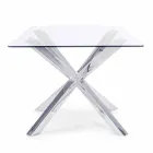 Mesa de comedor con tapa de cristal templado Homemotion - Denda Viadurini