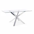 Mesa de comedor con tapa de cristal templado Homemotion - Denda Viadurini