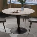 Mesa de comedor con tapa redonda extensible hasta 170 cm - Moreno