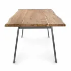 Mesa de comedor de diseño en madera y acero Homemotion - Cannes Viadurini