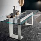 Tablero de mesa en vidrio extraclaro y patas de metal 3 acabados 4 tamaños - Speck Viadurini