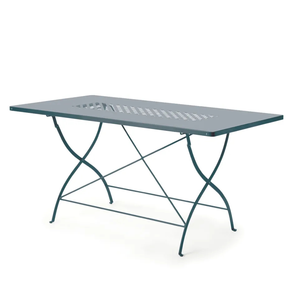 Mesa plegable de exterior de acero galvanizado Made in Italy - Selvaggia Viadurini