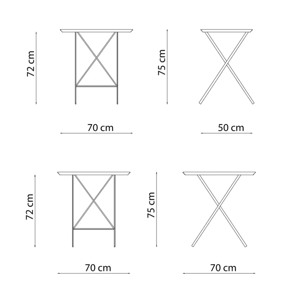 Mesa de jardín plegable en acero galvanizado Made in Italy - Akila Viadurini