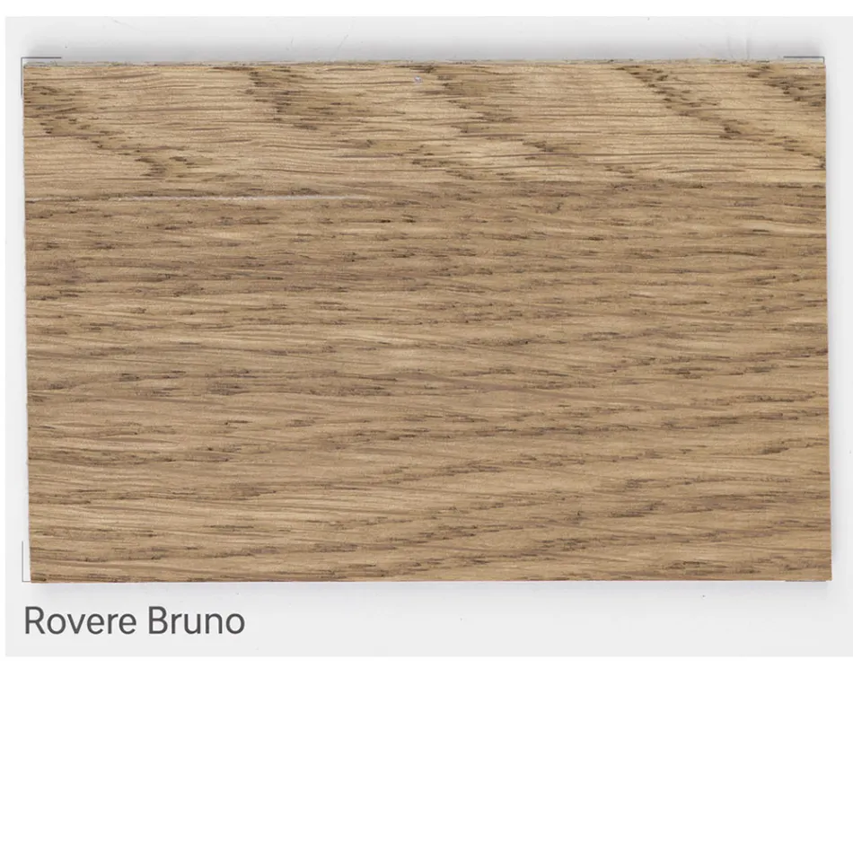 Mesa Plateada en Roble Masellato Nudo y Cristal Made in Italy - Vicente Viadurini