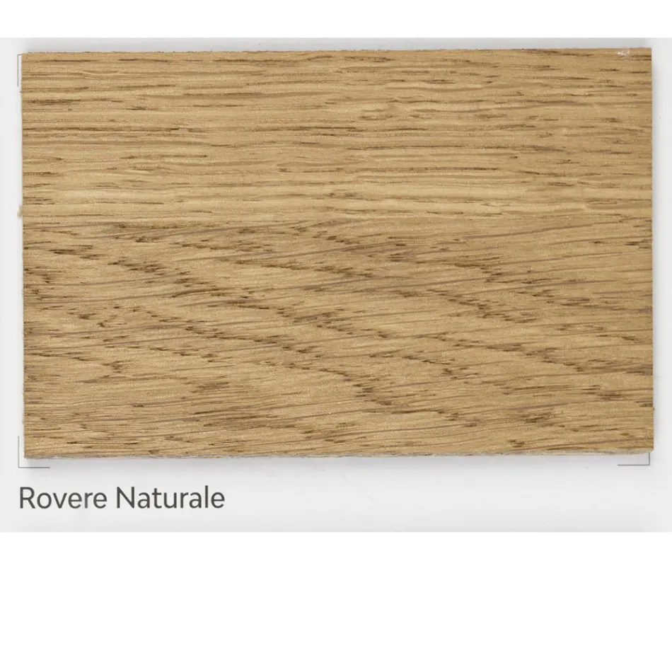 Mesa de roble macizo chapado y base de cristal Made in Italy - Noelia Viadurini