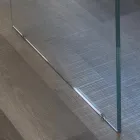 Mesa de roble macizo chapado y base de cristal Made in Italy - Noelia Viadurini