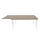 Mesa de comedor extensible hasta 255 cm en plexiglás y madera Made in Italy - Francoise Viadurini