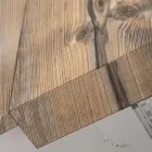 Mesa de comedor extensible hasta 255 cm en plexiglás y madera Made in Italy - Francoise Viadurini