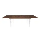 Mesa de comedor extensible hasta 255 cm en plexiglás y madera Made in Italy - Francoise Viadurini