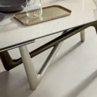 Mesa de comedor extensible a 294 cm de cerámica pulida y poliuretano - Stalto Viadurini
