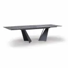 Mesa de comedor extensible hasta 294 cm en gres y metal Made in Italy - Nuzzio Viadurini