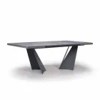 Mesa de comedor extensible hasta 294 cm en gres y metal Made in Italy - Nuzzio Viadurini