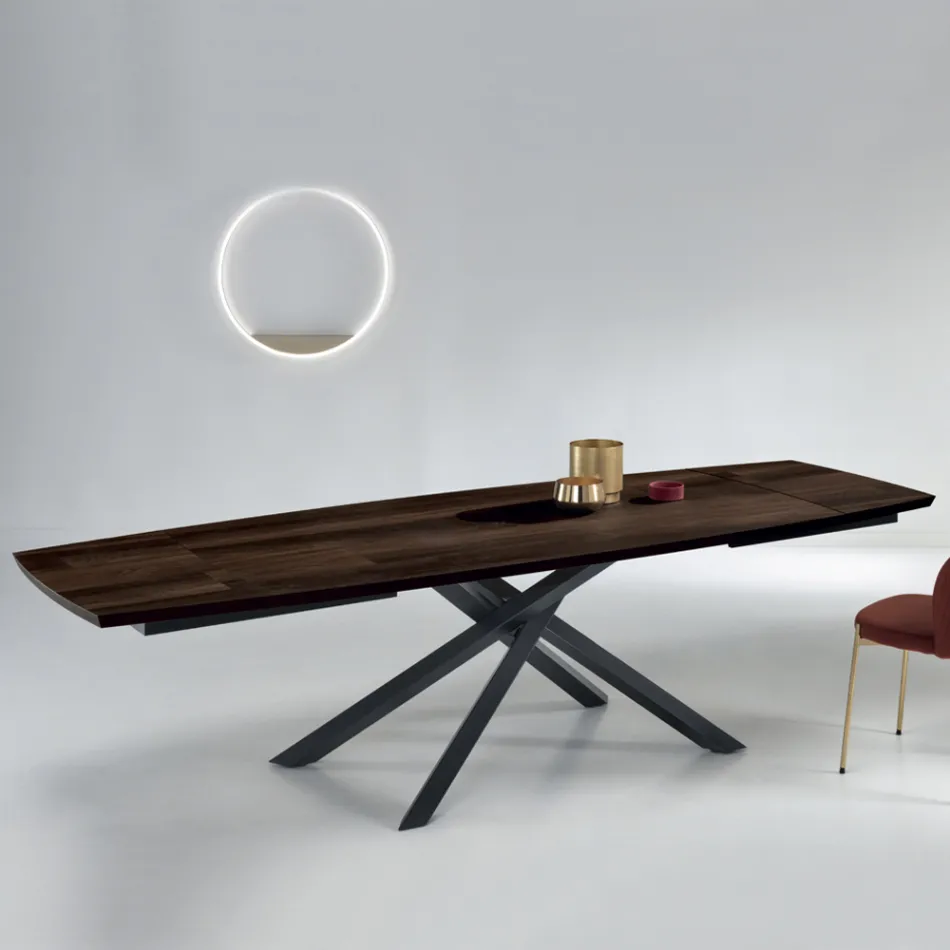 Mesa de comedor extensible hasta 300 cm en roble Made in Italy - Antonino Viadurini