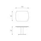 Mesa de comedor extensible de vidrio y símil piel, L120 / 180xP90cm, Lelia Viadurini
