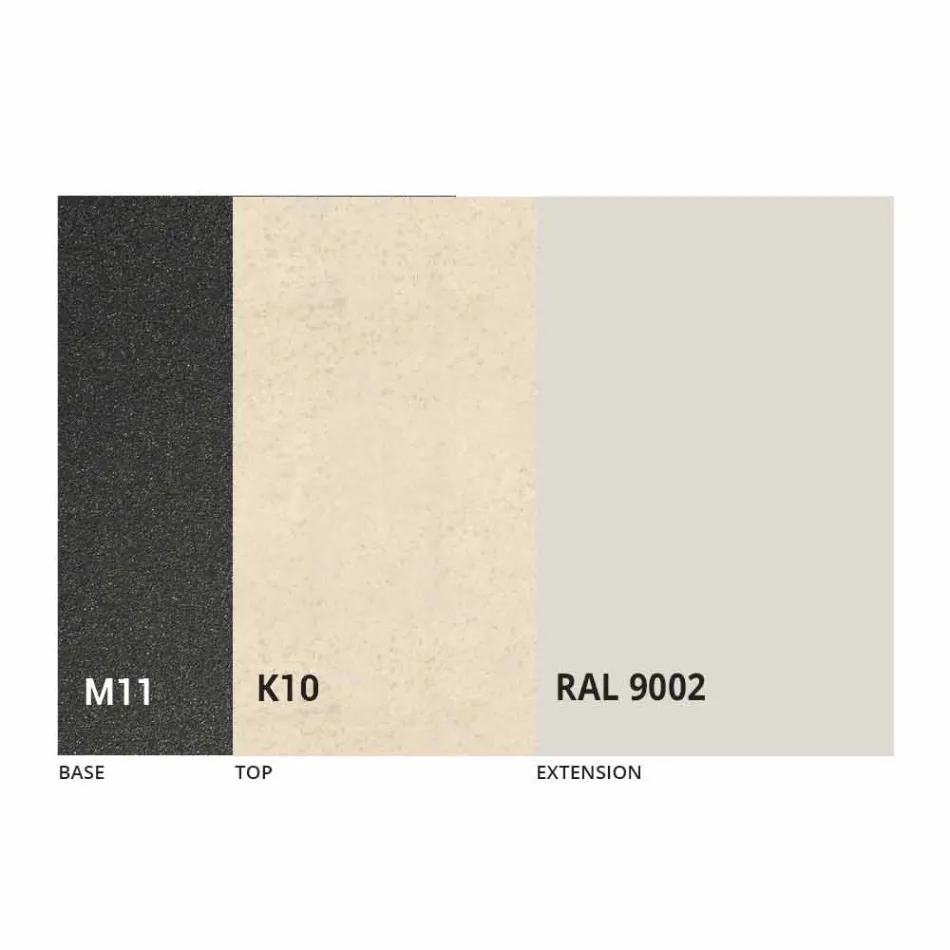 Mesa de comedor extensible con tapa de cerámica hasta 2,8 m Made in Italy - Paoluccio Viadurini