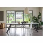 Mesa de comedor extensible con tapa de cerámica hasta 2,8 m Made in Italy - Paoluccio Viadurini