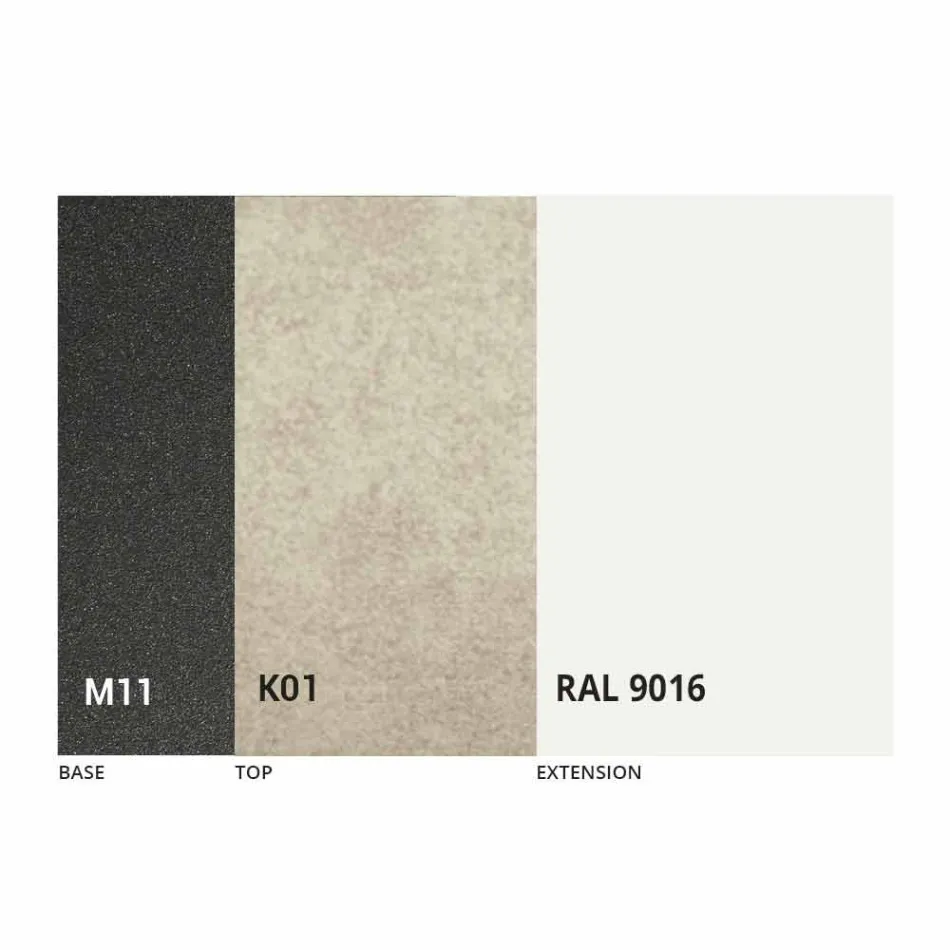 Mesa de comedor extensible con tapa de cerámica hasta 2,8 m Made in Italy - Paoluccio Viadurini