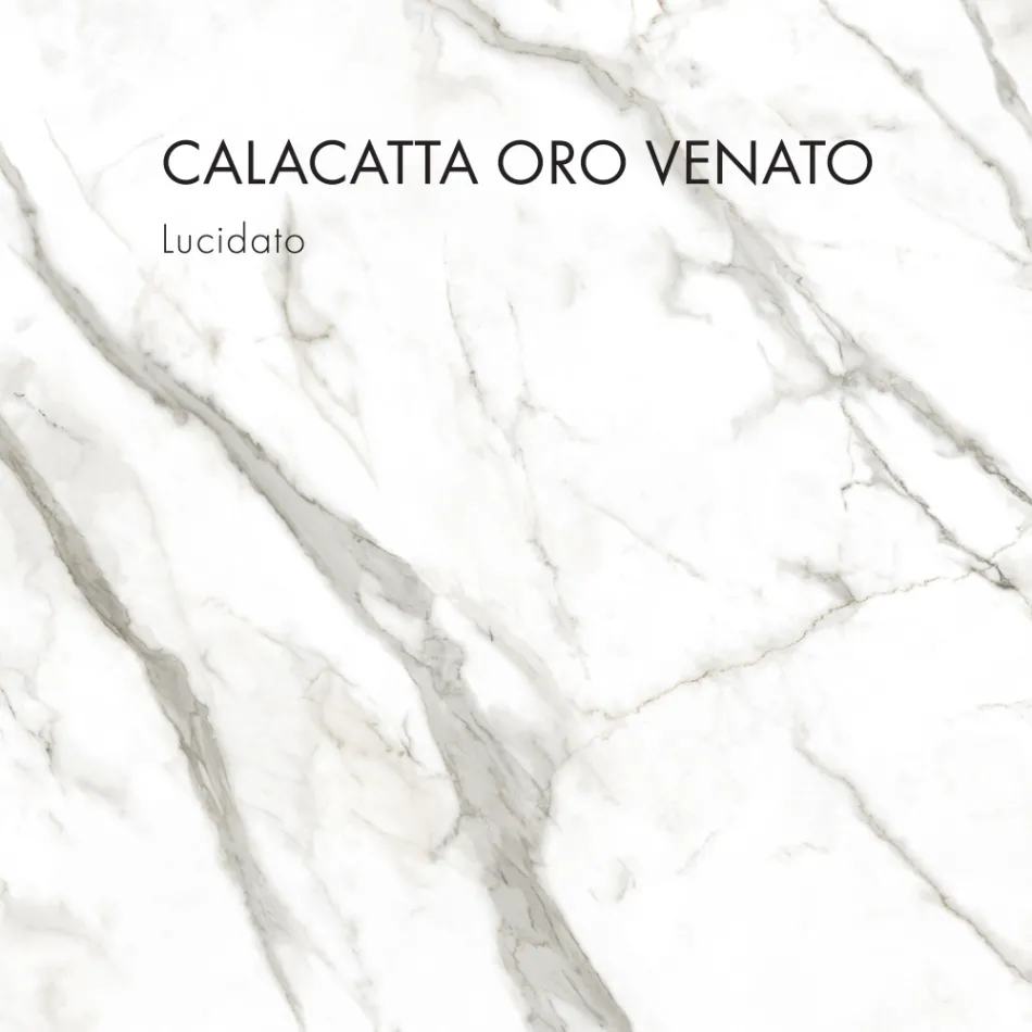 Mesa de comedor con tapa redonda en gres porcelánico Made in Italy - Emilio Viadurini