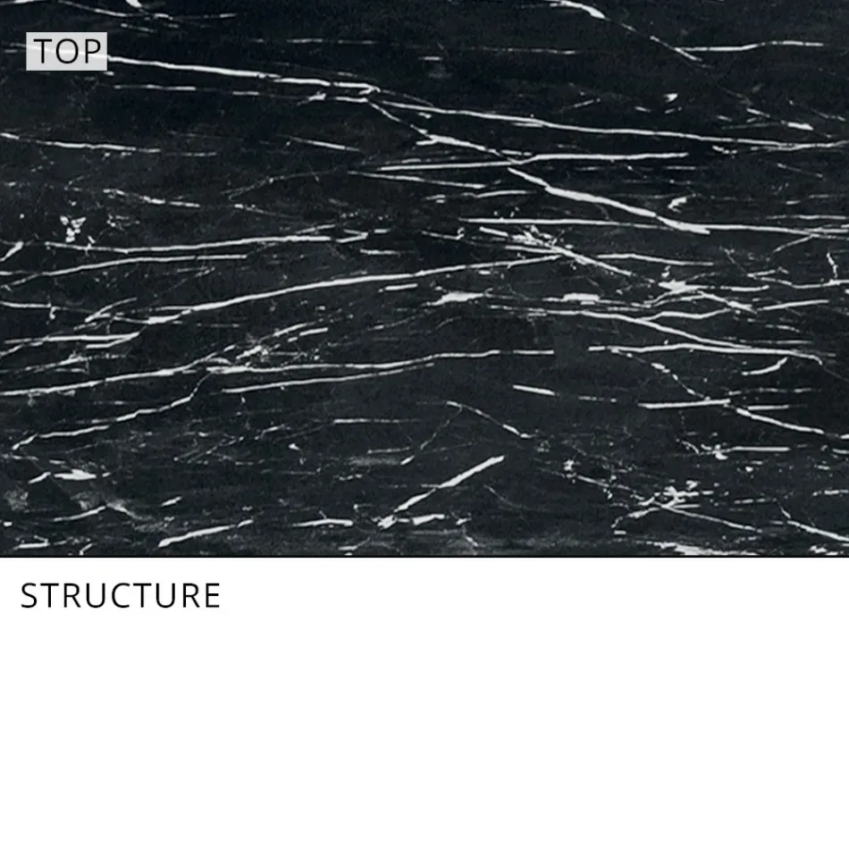 Mesa de Comedor de Jardín en Aluminio y Hpl o Gres, Varios Acabados - Filomena Viadurini