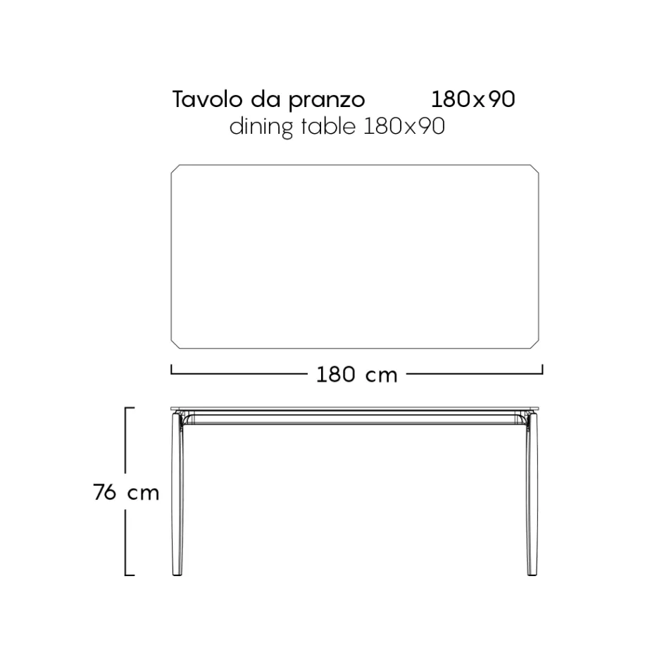 Mesa de comedor de jardín en gres porcelánico Made in Italy - Tarik Viadurini
