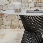 Mesa de comedor para exteriores en aluminio y tapa de gres Made in Italy - Donovan Viadurini