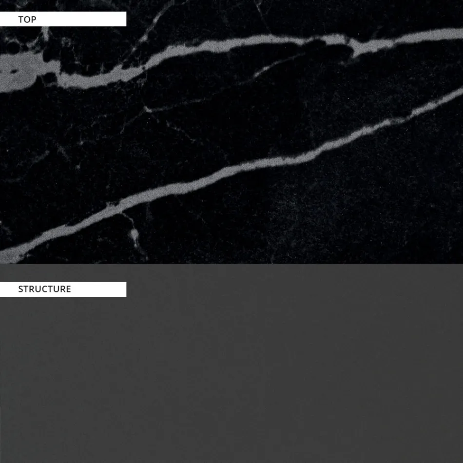 Mesa de comedor para exteriores en aluminio y tapa de gres Made in Italy - Donovan Viadurini