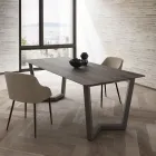 Mesa de Comedor Fija en Metal y Hpl Estratificado Made in Italy - Bastiano Viadurini
