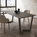 Mesa de Comedor Fija en Metal y Hpl Estratificado Made in Italy - Bastiano