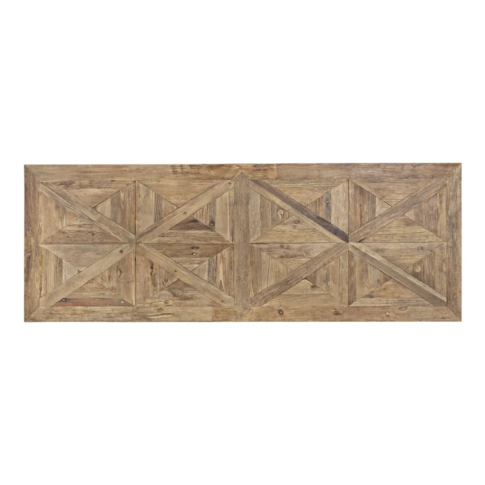 Mesa de comedor en madera de olmo reciclada de diseño clásico Homemotion - Badia Viadurini