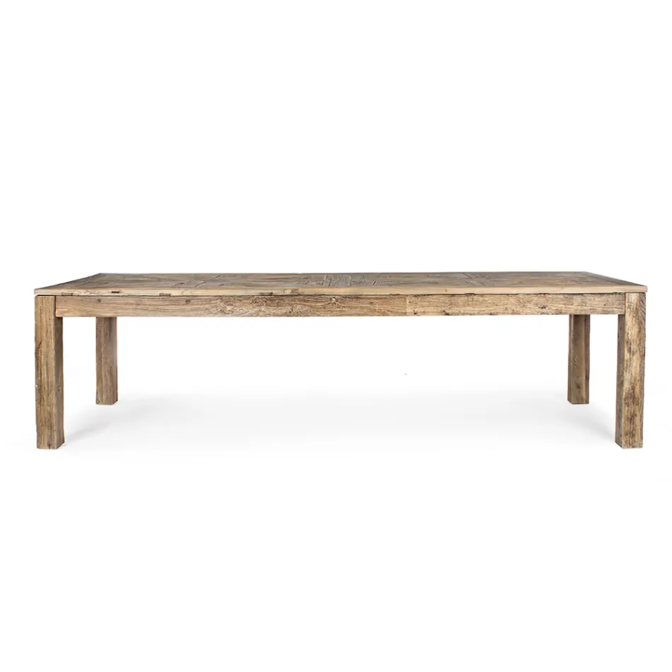 Mesa de comedor en madera de olmo reciclada de diseño clásico Homemotion - Badia Viadurini