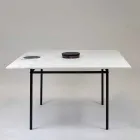 Mesa de comedor cuadrada con jarrón e incrustaciones de mármol 140 cm Luxury - Vesuvio Viadurini