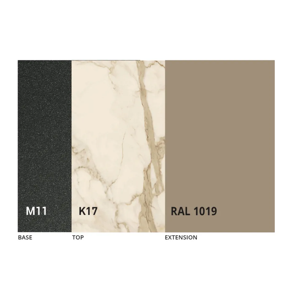 Mesa de Comedor Redonda con Tapa Extensible hasta 180 cm Made in Italy - Muschio Viadurini