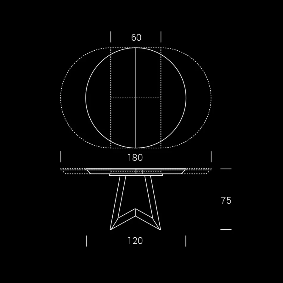 Mesa de Comedor Redonda con Tapa Extensible hasta 180 cm Made in Italy - Muschio Viadurini