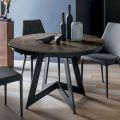 Mesa de Comedor Redonda con Tapa Extensible hasta 180 cm Made in Italy - Muschio