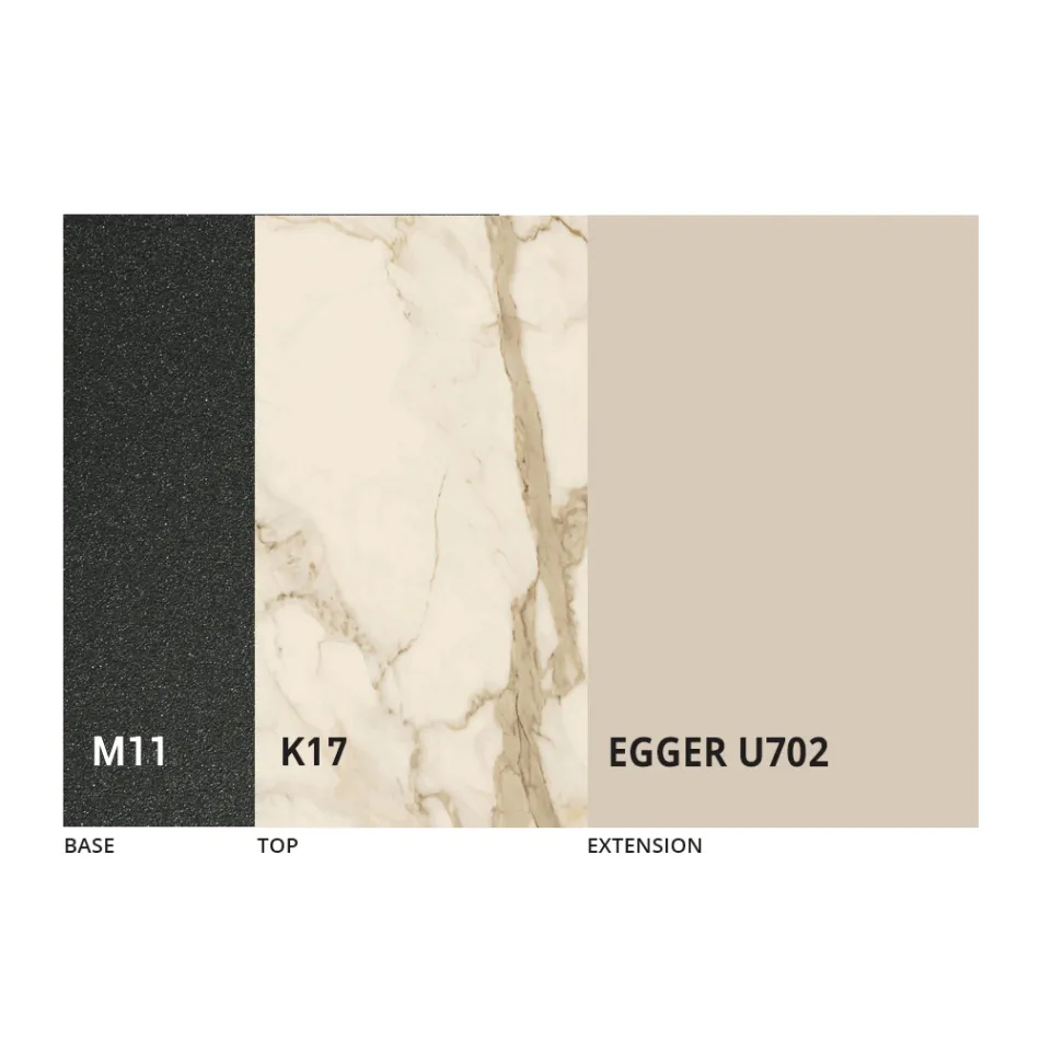 Mesa de Comedor Redonda Extensible a 270 cm en Cerámica Made in Italy - Muschio Viadurini