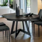 Mesa de Comedor Redonda Extensible a 270 cm en Cerámica Made in Italy - Muschio Viadurini