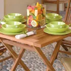 Mesa de Jardín Cuadrada 80x80 cm Fabricada en Teca - Amico Viadurini