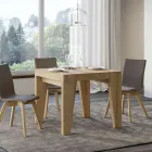 Mesa Cuadrada Extensible hasta 246 cm en Madera Made in Italy - Flor Viadurini