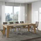 Mesa Cuadrada Extensible hasta 246 cm en Madera Made in Italy - Flor Viadurini