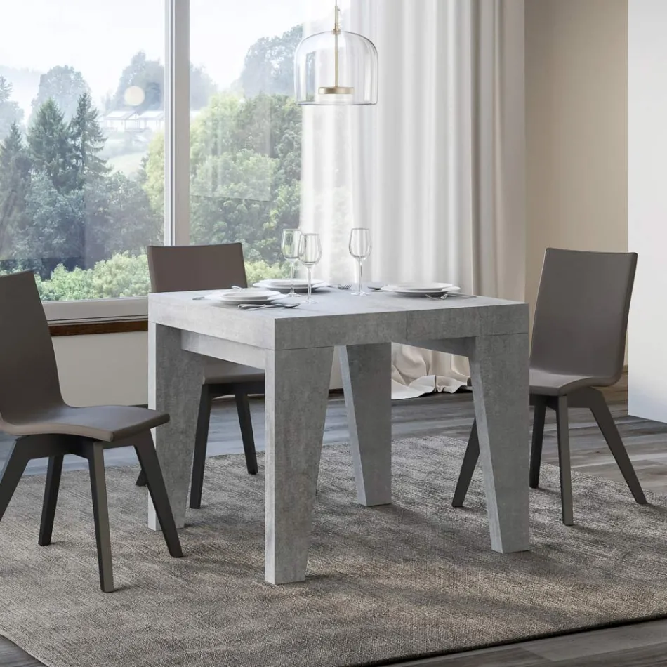 Mesa Cuadrada Extensible hasta 246 cm en Madera Made in Italy - Flor Viadurini