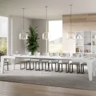 Mesa Cuadrada Extensible hasta 440 cm en Madera Made in Italy - Flor Viadurini