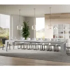 Mesa Cuadrada Extensible hasta 440 cm en Madera Made in Italy - Flor Viadurini